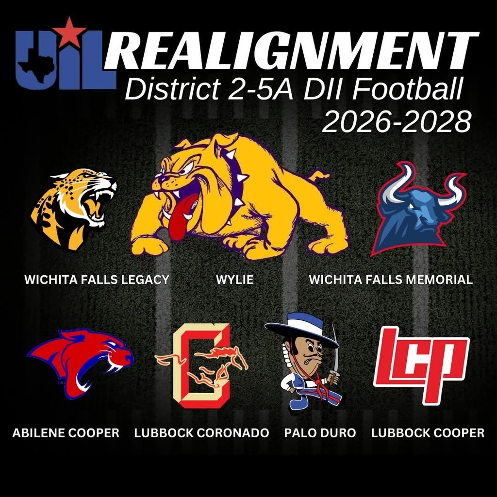 UIL REALIGNMENT: Here's a look at the new District 2-5A Division II Football District for the Wylie Bulldogs the next two seasons: https://realignment.uiltexas.org/alignments/2026/5AD2FB2026.pdf