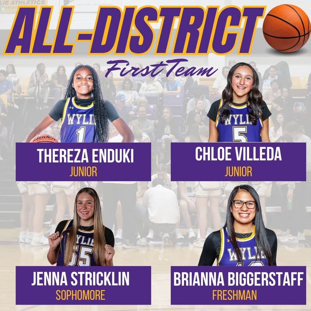 Wylie Nation! Today, we get to honor our Lady Bulldog Basketball players who were named to the District 4-5A All-District 1st Team, 2nd Team, and Honorable Mention Team. Congrats ladies!