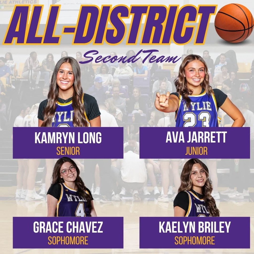 Wylie Nation! Today, we get to honor our Lady Bulldog Basketball players who were named to the District 4-5A All-District 1st Team, 2nd Team, and Honorable Mention Team. Congrats ladies!