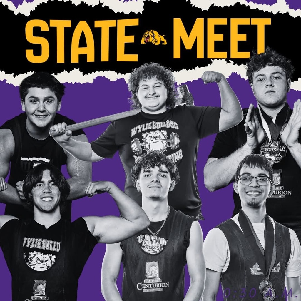 GET UP WYLIE NATION, IT'S STATE! Bulldog Powerlifting takes on the state meet today at the Taylor County Expo Center. Good luck!
Not Pictured: Davion Ewing, Tristen Warner
#wearewylie