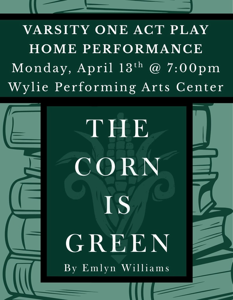 On APRIL 13TH we will be performing our One-Act Play, THE CORN IS GREEN, for the public!!! FREE admission & first come first serve seating! Mark those calendars!!!🌽💛⛏️📚🫂