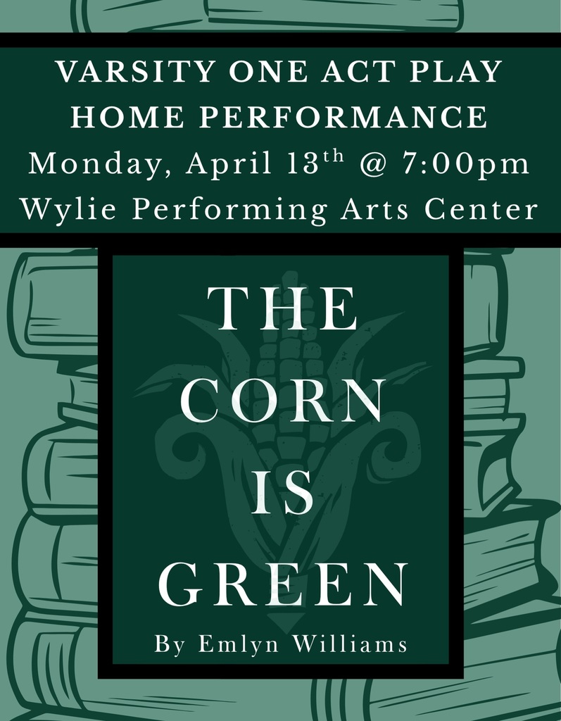 On APRIL 13TH we will be performing our One-Act Play, THE CORN IS GREEN, for the public!!! FREE admission & first come first serve seating! Mark those calendars!!!🌽💛⛏️📚🫂