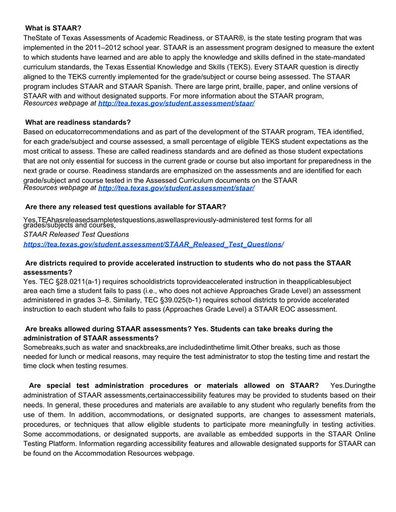 STAAR Testing