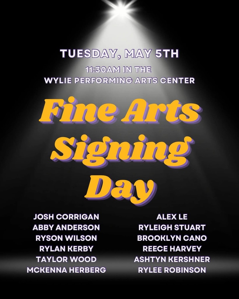 Join us tomorrow at 11:30am to celebrate these 12 young artists signing to continue their works into the collegiate level!🐾💛✍️💜🎶🎭