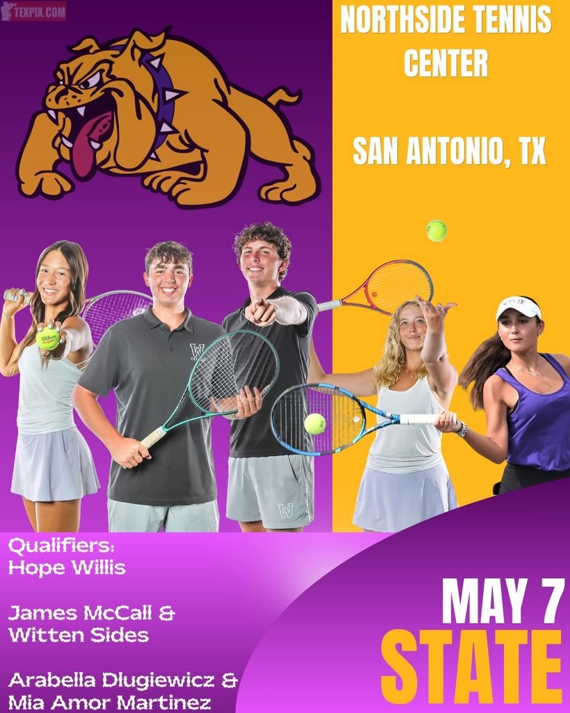 It's match day at the Class 5A State Tennis Tournament in San Antonio for our Wylie Tennis state qualifiers!  Good Luck, Bulldogs!
Post Credit: Blakely Garrison
#wearewylie