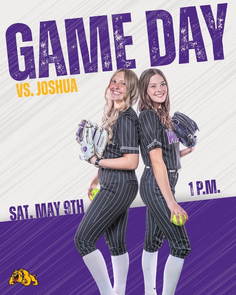It's GOLD BALL CHASING time for the Lady Bulldogs! Another game against Joshua today at 1PM-- 3rd game to follow 30 min after if needed! GOOD LUCK!

Post Credit: Maria Vieria
#wearewylie
