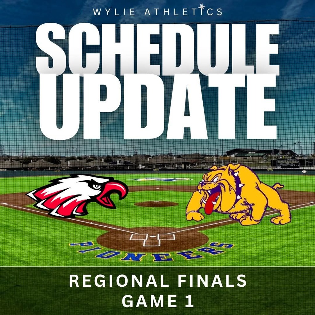 SCHEDULE CHANGE: Due to a very high chance of rain on Thursday, Game 1 of the Regional Final baseball series vs Argyle has been moved to WEDNESDAY, MAY 20 at 1:00 pm at Boswell High School.