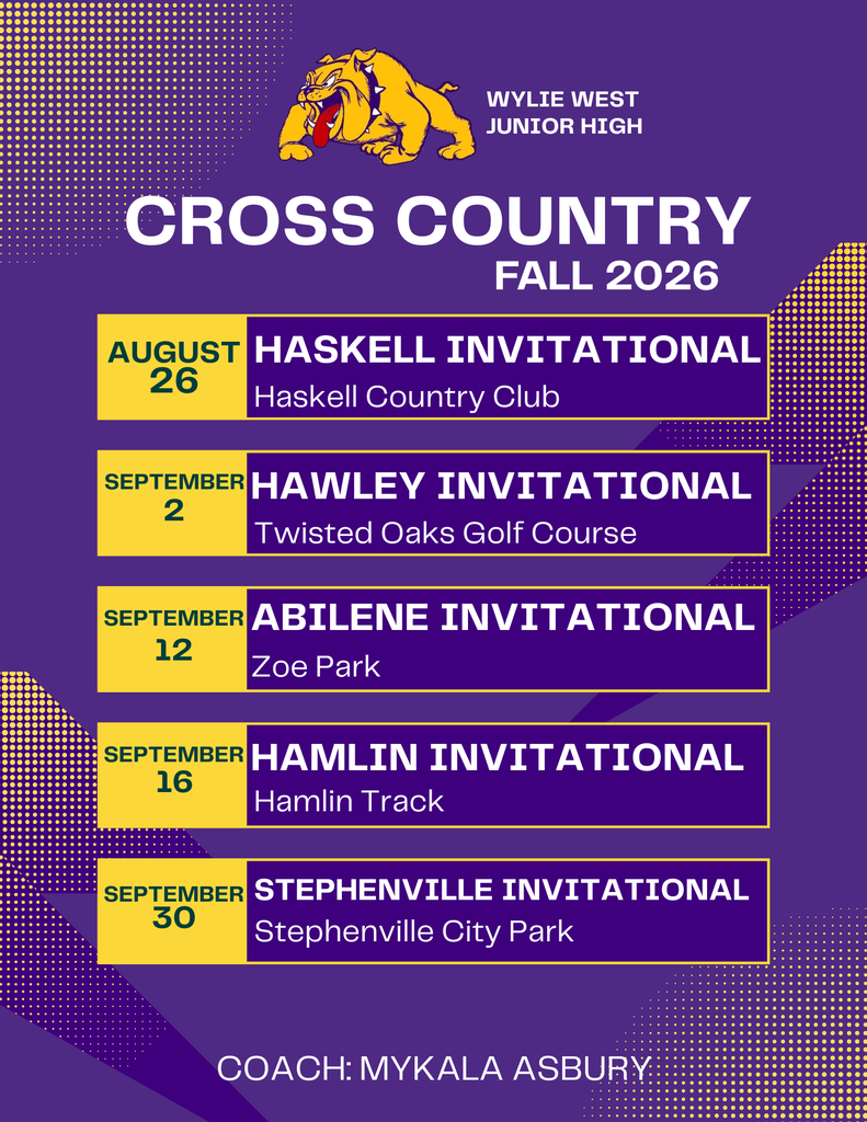 Here is the Fall 2026 Cross Country schedule.