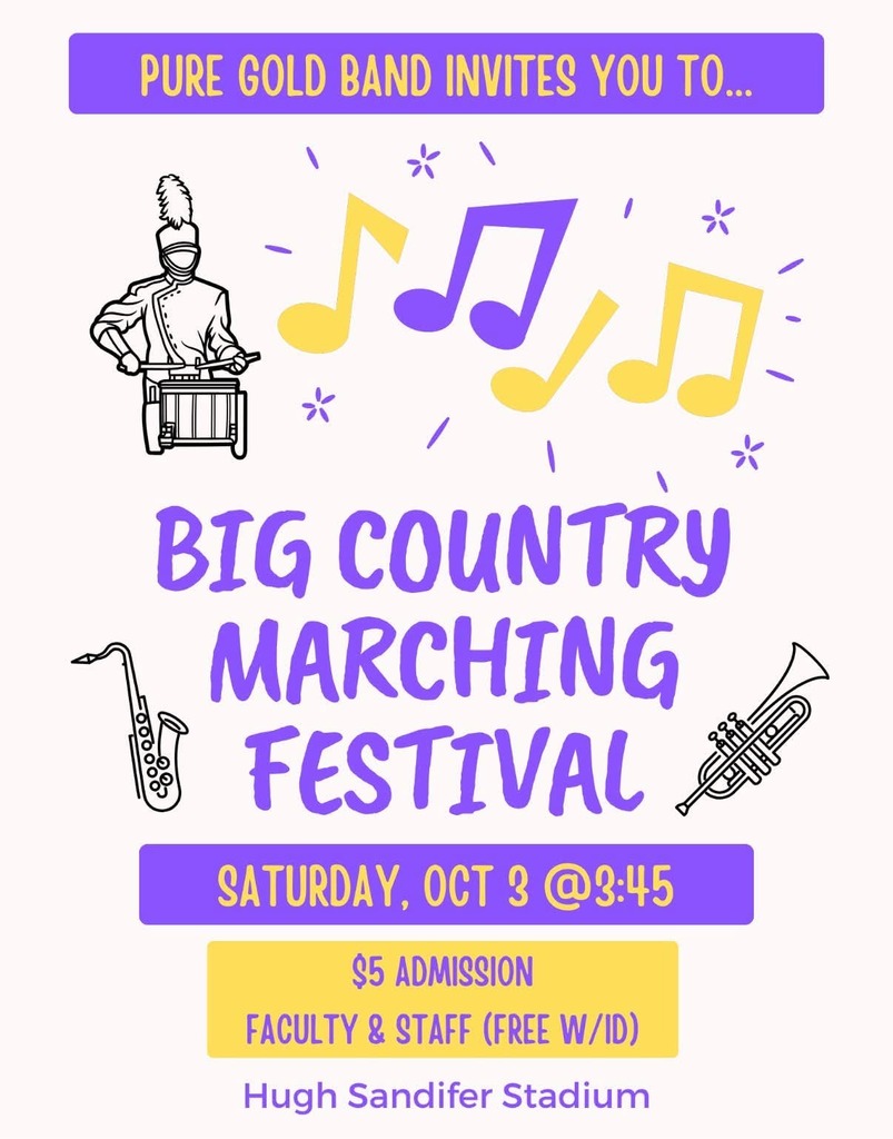 Save the date for our Big Country Marching Festival!! We would love to see you there!