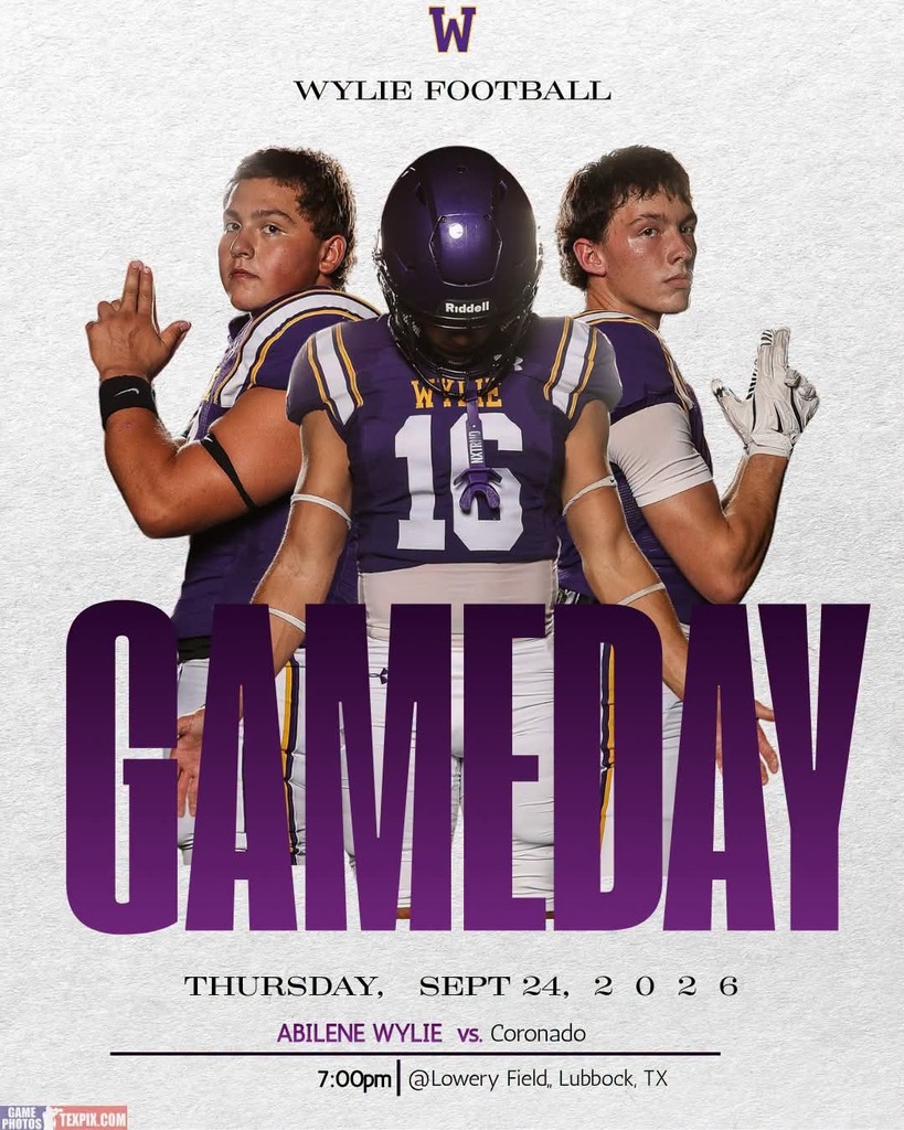 Get up, Wylie Nation...it's GAMEDAY!  Your Wylie Bulldogs are headed to Lubbock for some Friday Night Lights against Coronado! 
Post Credit: Kensly Mash 
#wearewylie