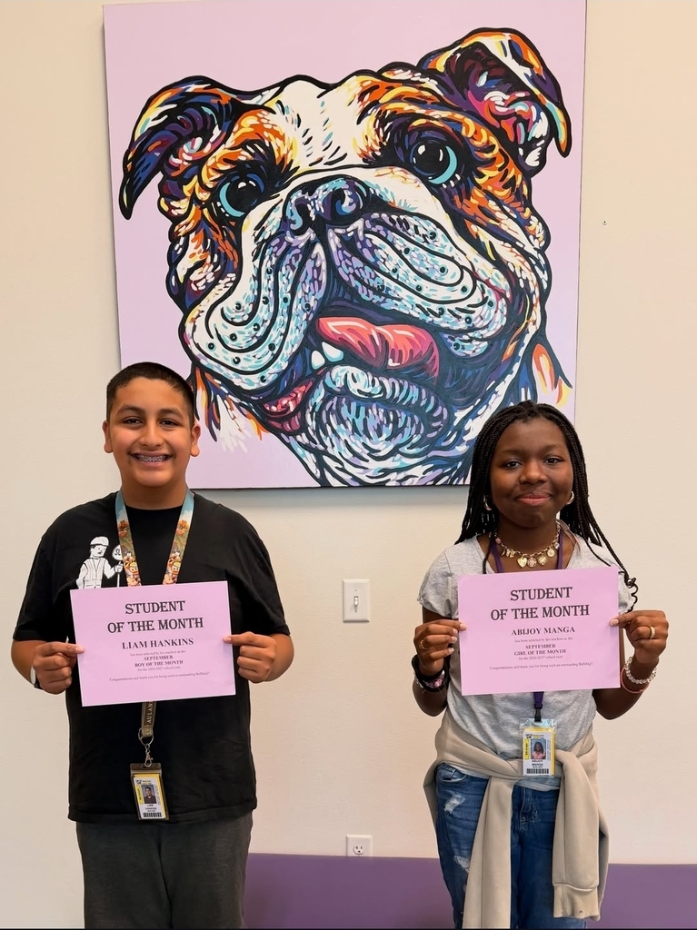 WEJH Students of the Month
Congratulations to Abibjoy Manga and Liam Hankins, Wylie East Junior High’s September Girl and Boy of the Month!
Way to represent WEJH and Wylie ISD! 🐾