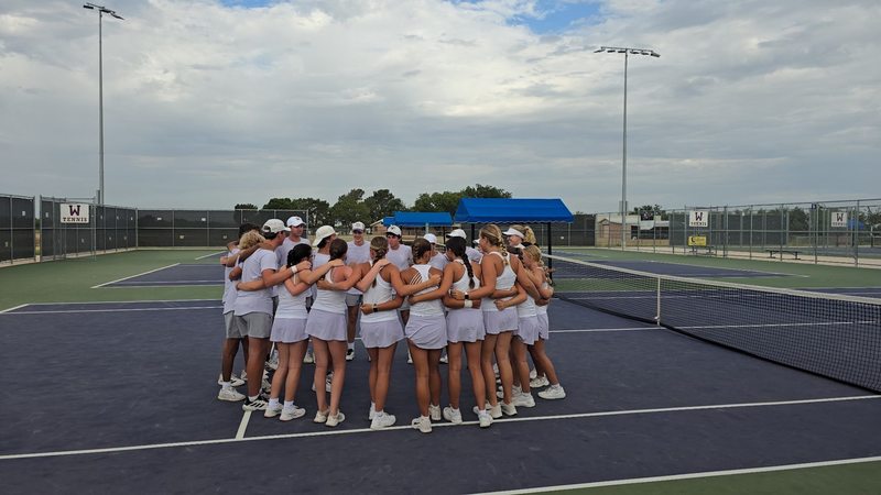 tennis team huddle