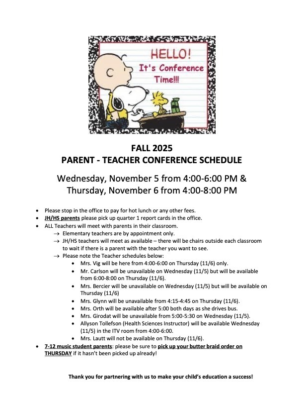 Fall Conference Schedule