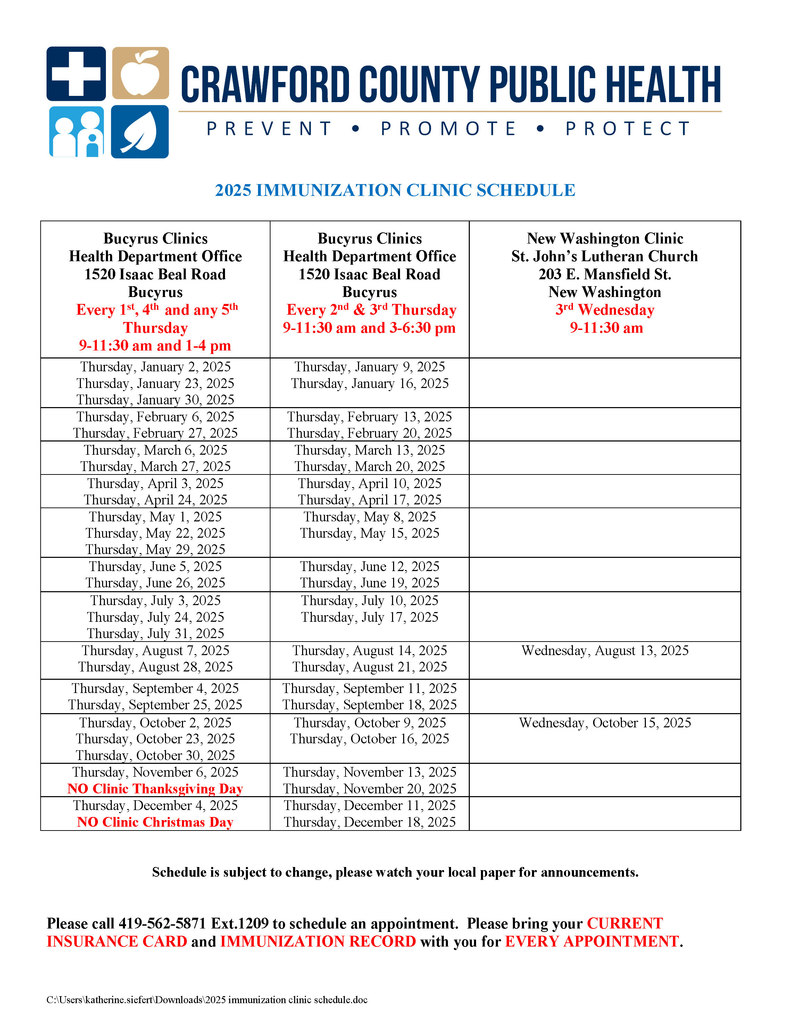 Immunizations Clinics