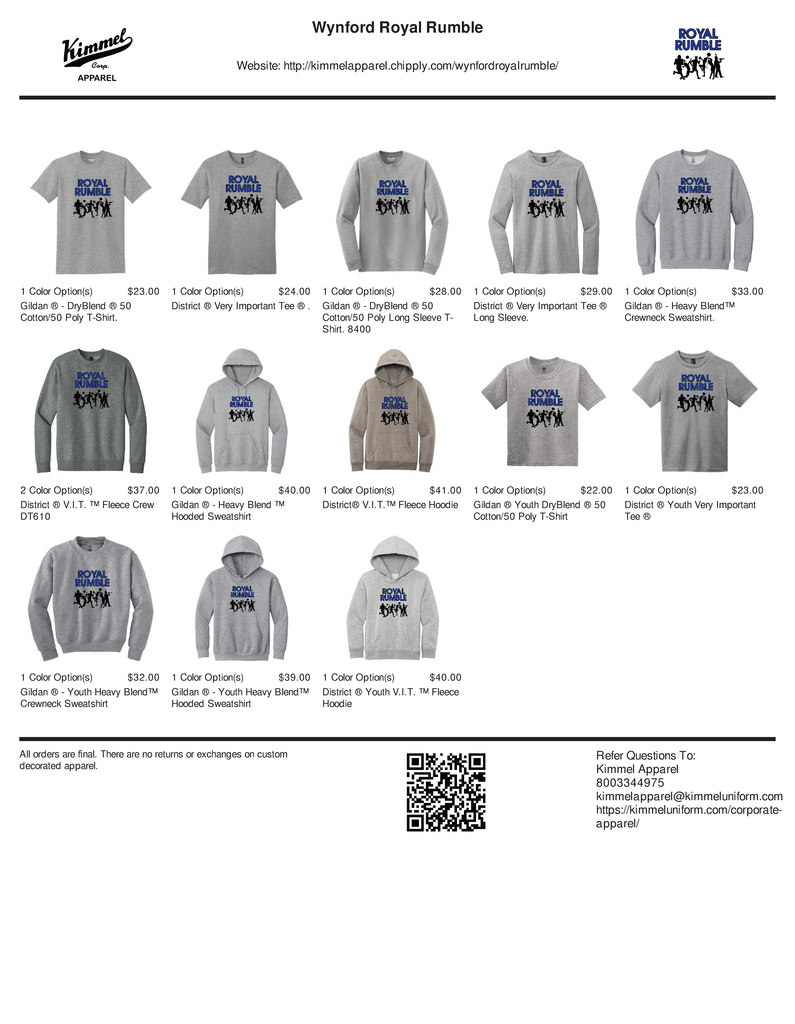 Royal Rumble Shirts