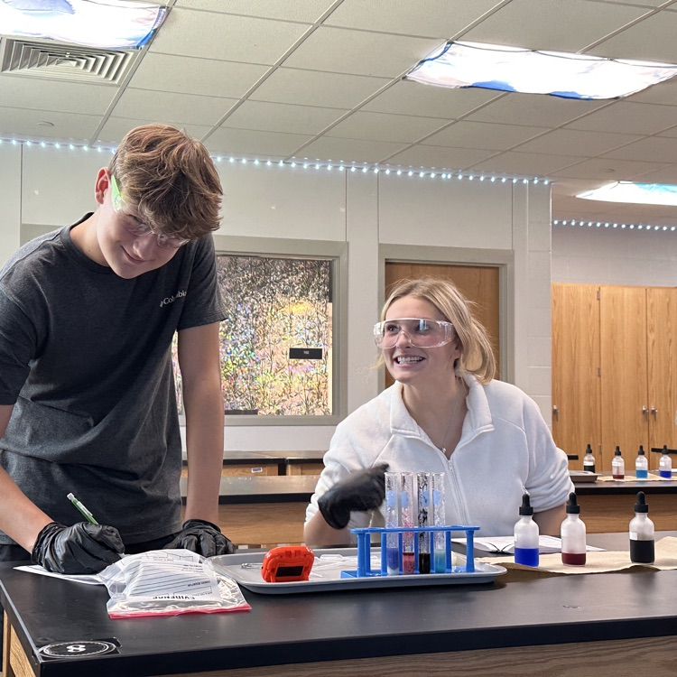 Students in Ms Outland’s biology class today were able to test an unknown sample to identify the macromolecules in their murder mystery lab!