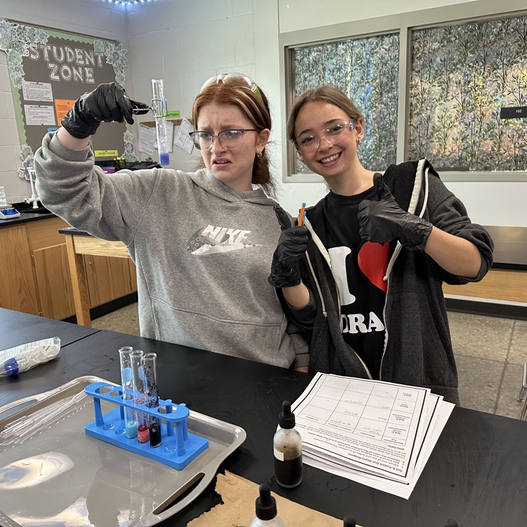 Students in Ms Outland’s biology class today were able to test an unknown sample to identify the macromolecules in their murder mystery lab!
