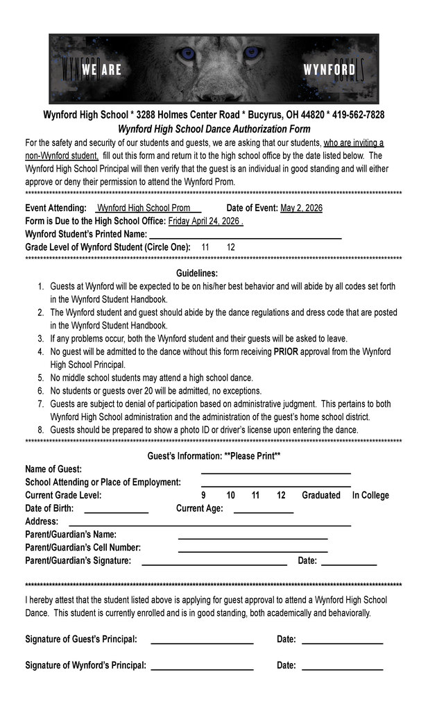 2026 Guest Authorization Form