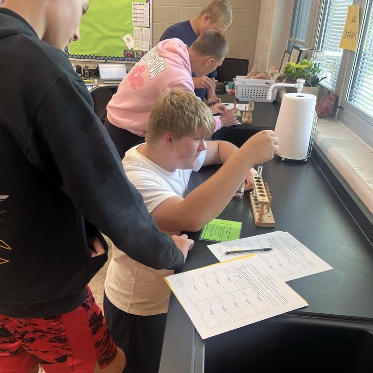 Physical science students perform their first lab of the year.