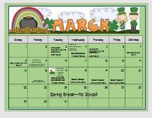 WPS March Calendar 