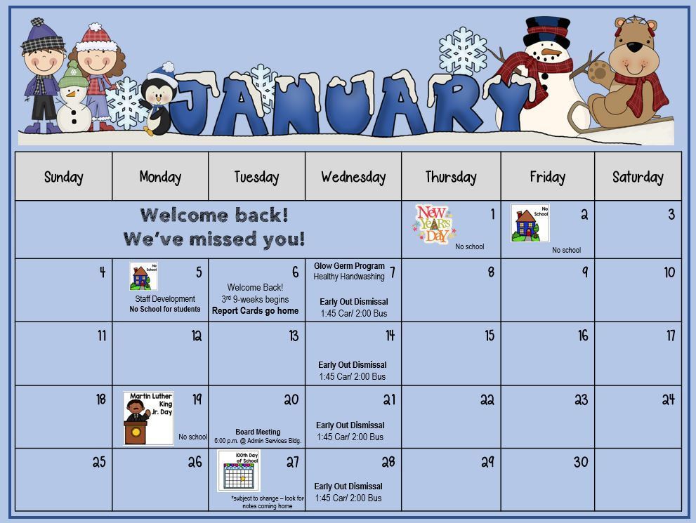 January Calendar 2026