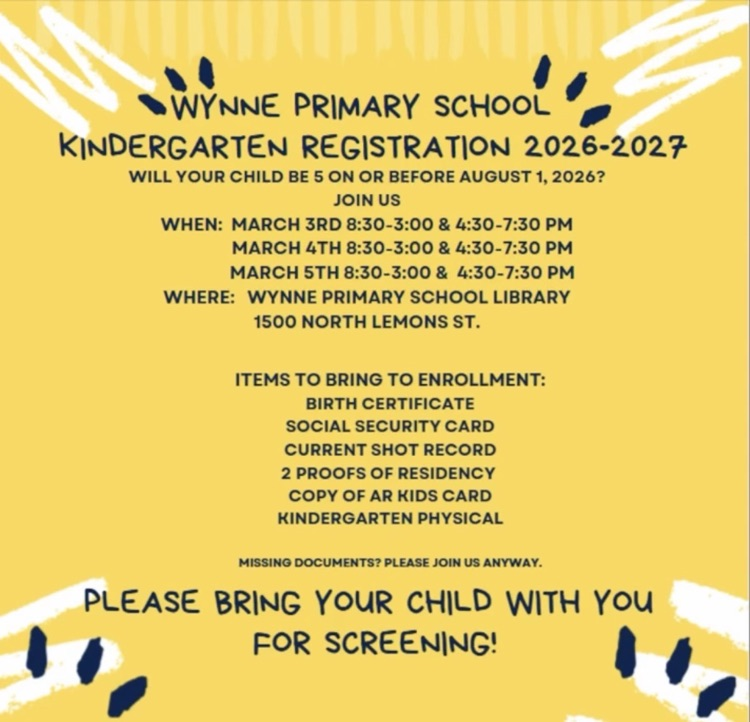 Wynne Primary School Kindergarten Registration Dates and Documents needed