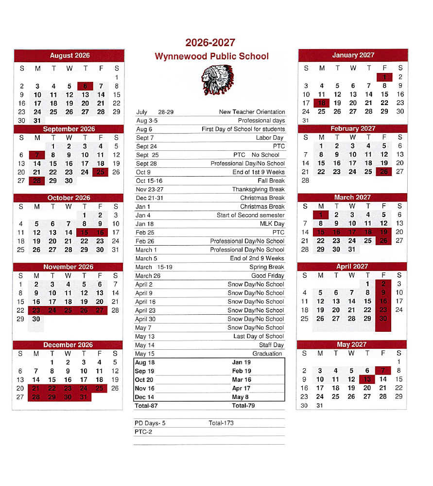 26-27 School Calendar