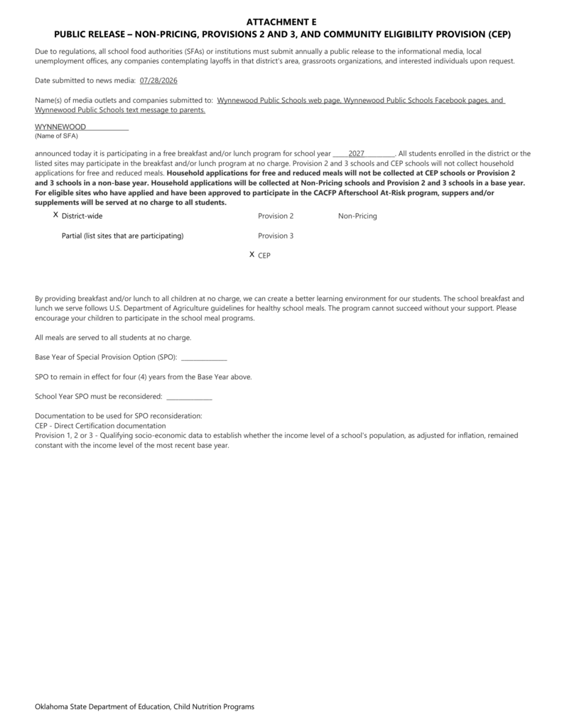 Community Eligible Provision Public release Attachment E