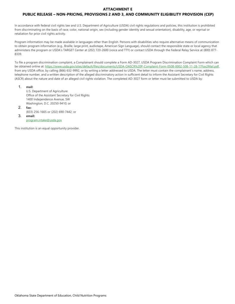 Community Eligible Provision Public release Attachment E
