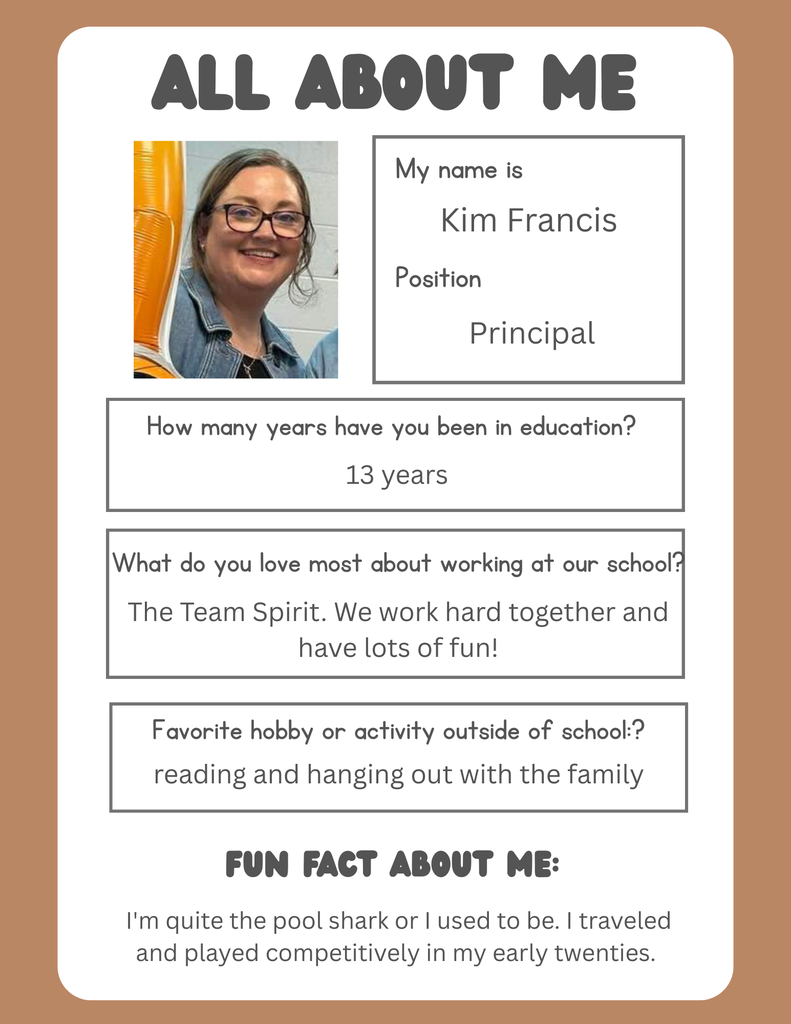 Time to shine the spotlight on Mrs. Kim Francis! 