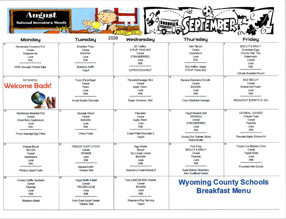 August & September Breakfast