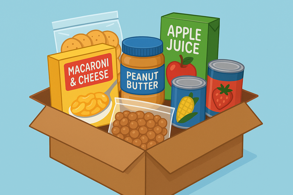 box full of shelf stable food.