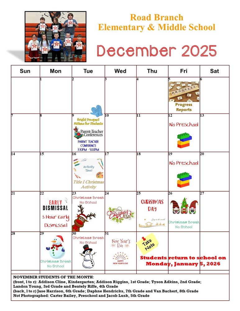 December School Calendar