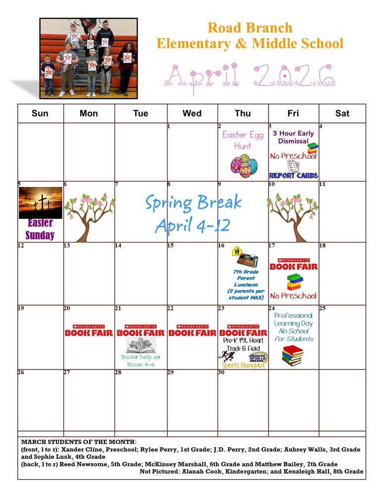 April School Calendar