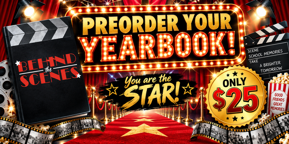 Banner image announcing year book preorders for $25 with the tag lone "You are the STAR!"