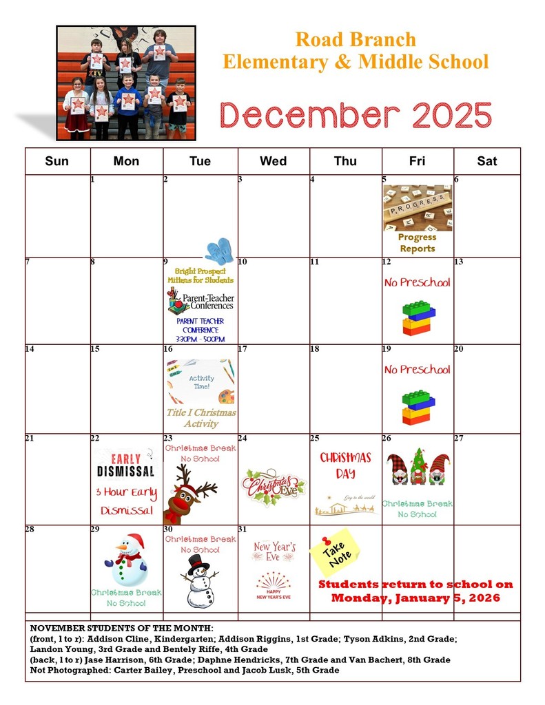 December School Calendar