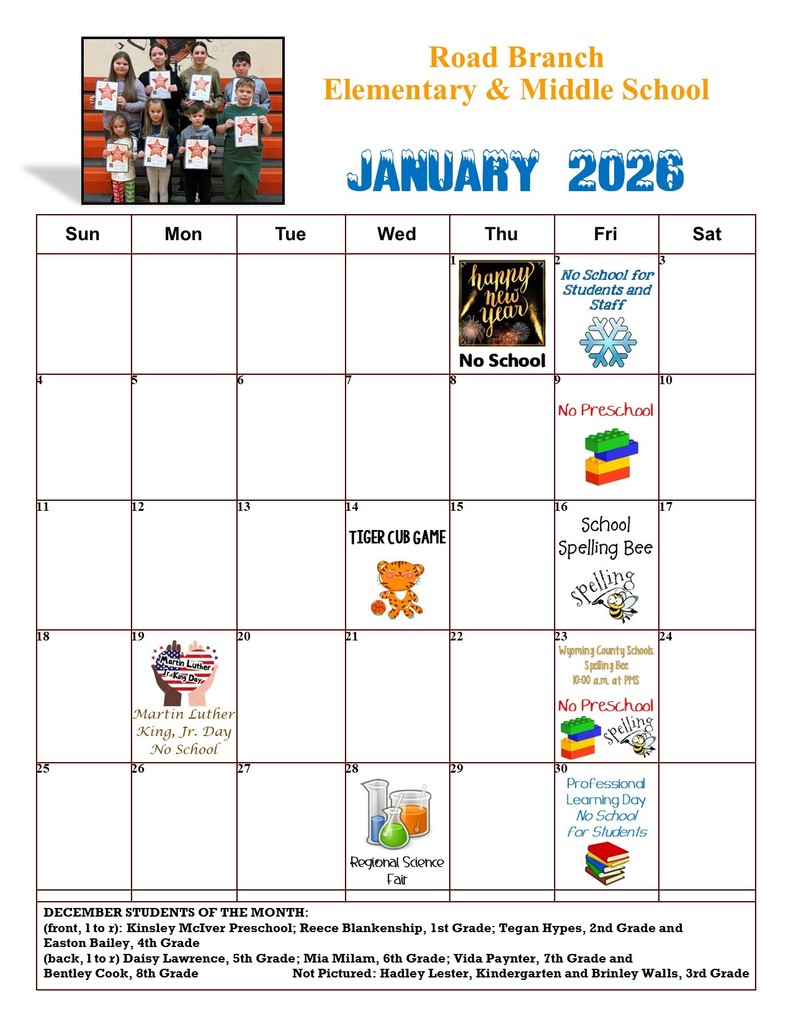 January School Calendar