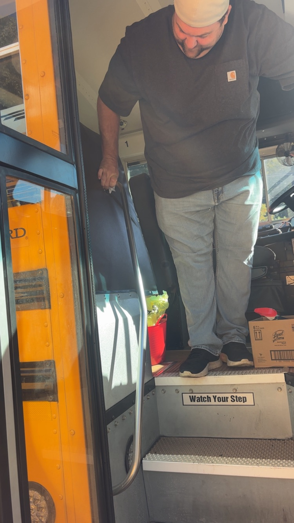 Bus driver’s cleaning