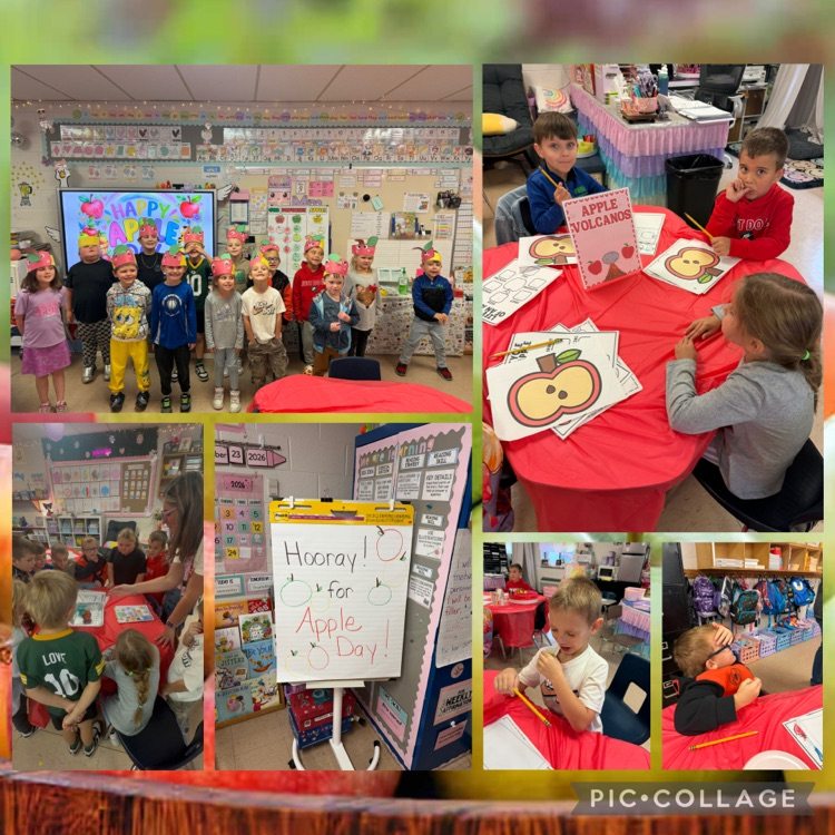 Students doing Apple day activities 
