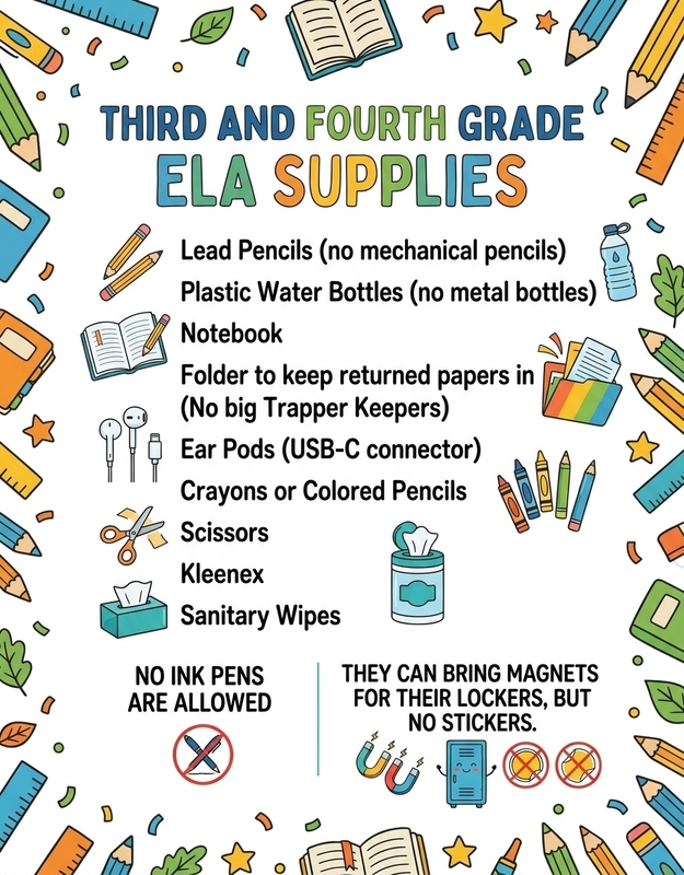3/4 grade ela