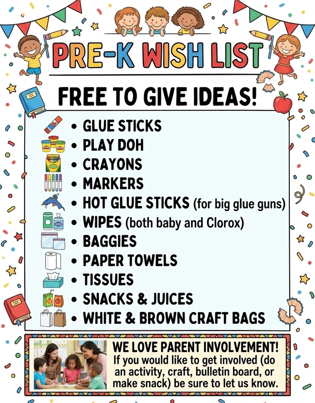 prek wish list