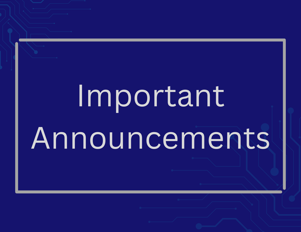 Important Announcements
