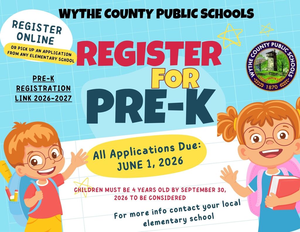 Wythe County Public Schools Pre-K Registration Infographic