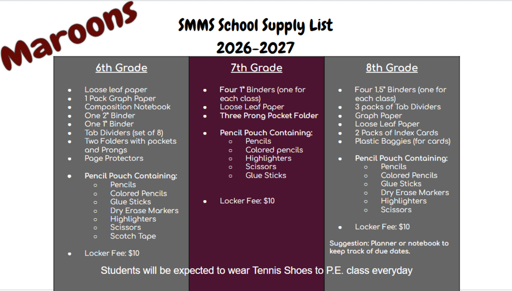 School Supply Lists are ready for the 26-27 School Year!