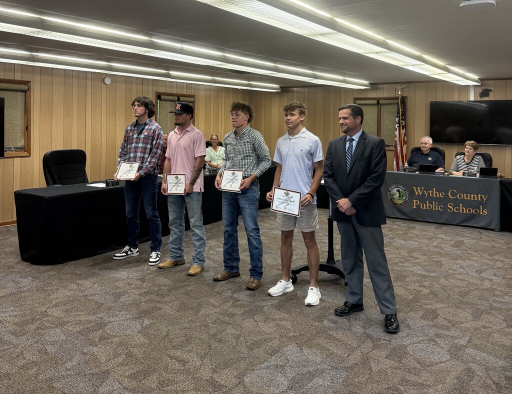 Rural Retreat Track State Champions with Superintendent Dr. Russell Street
