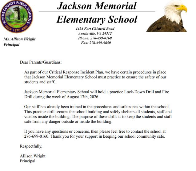 Drill Notification letter