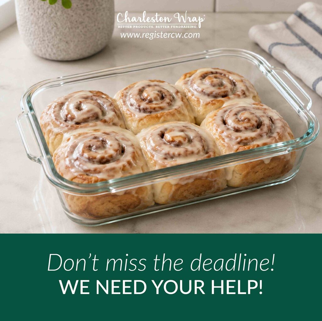 Time is running out—we need your help! Haven’t placed your Charleston Wrap order yet? Whether you’re looking for birthday gifts, housewarming presents, teacher appreciation items, or just want to treat yourself, now’s the perfect time. Place your order by ____ to help us reach our goal! Please share our link with friends & family through email, text, and social media! #charlestonwrap #fundraiser #charlestonwrapfundraiser     