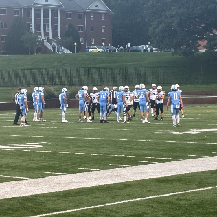 Fort Chiswell and opposing team lined up on the field ready for the next play.