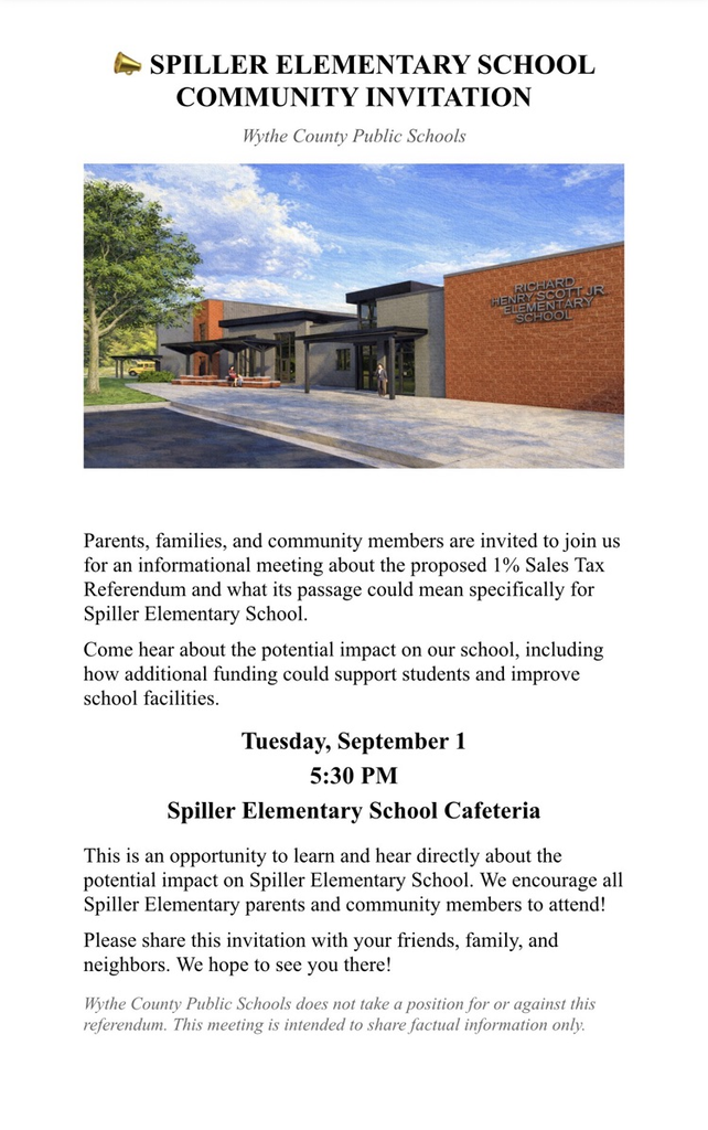 Flyer detailing the community event on Tuesday, September 1st at 5:30. 