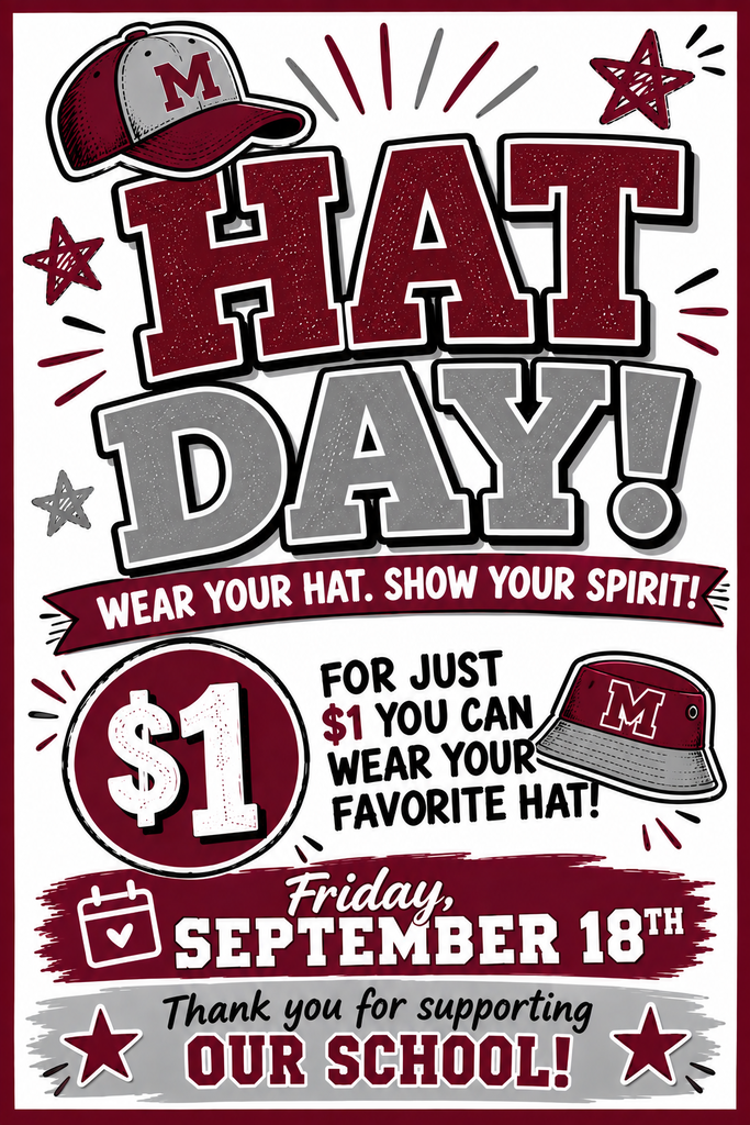 SMMS Hat Day. Friday, September 18th. 